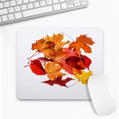 Autumn Leaves Leaf Transparent Large Mousepads by Amaryn4rt