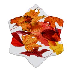 Autumn Leaves Leaf Transparent Ornament (snowflake) by Amaryn4rt