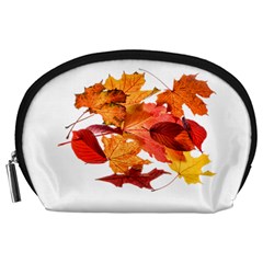 Autumn Leaves Leaf Transparent Accessory Pouches (large)  by Amaryn4rt