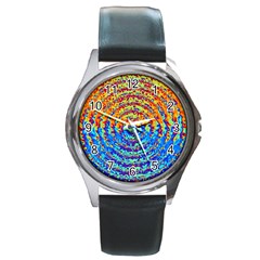 Background Color Game Pattern Round Metal Watch