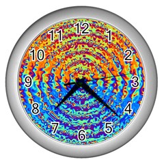 Background Color Game Pattern Wall Clocks (silver)  by Amaryn4rt