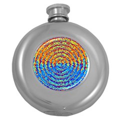 Background Color Game Pattern Round Hip Flask (5 Oz) by Amaryn4rt