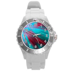 Background Texture Pattern Design Round Plastic Sport Watch (l) by Amaryn4rt