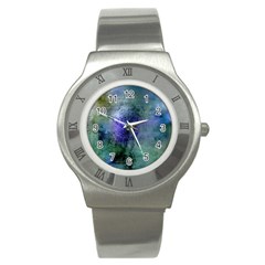 Background Texture Structure Stainless Steel Watch by Amaryn4rt