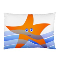 Beach Sea Sea Shell Swimming Pillow Case (two Sides)