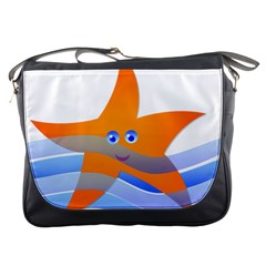 Beach Sea Sea Shell Swimming Messenger Bags by Amaryn4rt