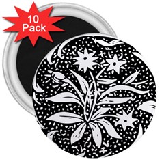 Decoration Pattern Design Flower 3  Magnets (10 Pack)  by Amaryn4rt