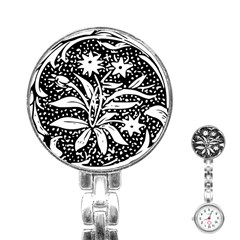 Decoration Pattern Design Flower Stainless Steel Nurses Watch by Amaryn4rt