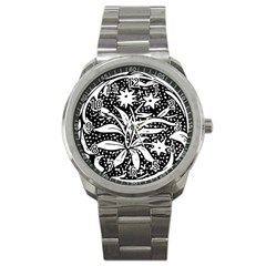 Decoration Pattern Design Flower Sport Metal Watch