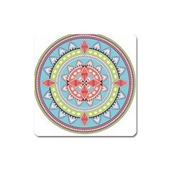 Drawing Mandala Art Square Magnet by Amaryn4rt