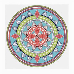 Drawing Mandala Art Medium Glasses Cloth (2-side) by Amaryn4rt