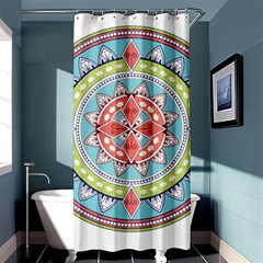 Drawing Mandala Art Shower Curtain 36  X 72  (stall)  by Amaryn4rt