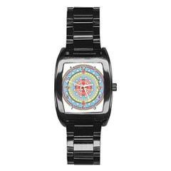 Drawing Mandala Art Stainless Steel Barrel Watch by Amaryn4rt