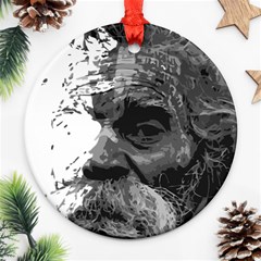 Grandfather Old Man Brush Design Ornament (round) by Amaryn4rt