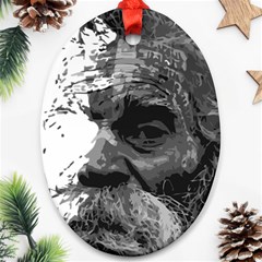 Grandfather Old Man Brush Design Ornament (oval) by Amaryn4rt