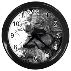 Grandfather Old Man Brush Design Wall Clocks (black) by Amaryn4rt