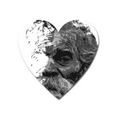 Grandfather Old Man Brush Design Heart Magnet by Amaryn4rt