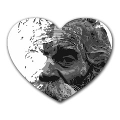 Grandfather Old Man Brush Design Heart Mousepads by Amaryn4rt