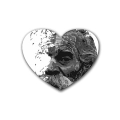 Grandfather Old Man Brush Design Heart Coaster (4 Pack)  by Amaryn4rt