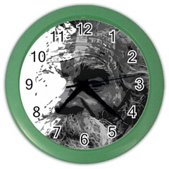 Grandfather Old Man Brush Design Color Wall Clocks by Amaryn4rt