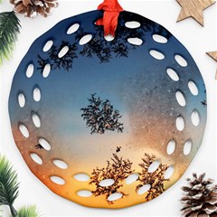 Hardest Frost Winter Cold Frozen Ornament (round Filigree) by Amaryn4rt