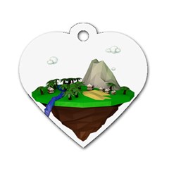 Low Poly 3d Render Polygon Dog Tag Heart (one Side) by Amaryn4rt