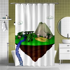 Low Poly 3d Render Polygon Shower Curtain 48  X 72  (small)  by Amaryn4rt