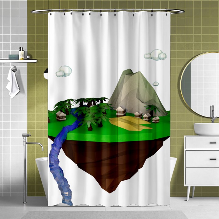 Low Poly 3d Render Polygon Shower Curtain 48  x 72  (Small) 