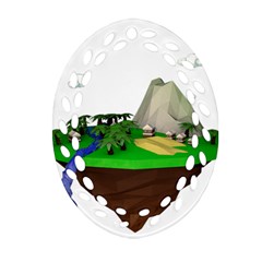 Low Poly 3d Render Polygon Ornament (oval Filigree) by Amaryn4rt