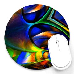 Light Texture Abstract Background Round Mousepads by Amaryn4rt