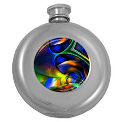 Light Texture Abstract Background Round Hip Flask (5 Oz) by Amaryn4rt