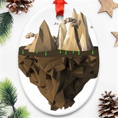 Low Poly Floating Island 3d Render Ornament (oval) by Amaryn4rt