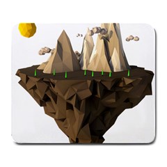 Low Poly Floating Island 3d Render Large Mousepads by Amaryn4rt