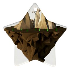 Low Poly Floating Island 3d Render Star Ornament (two Sides) by Amaryn4rt