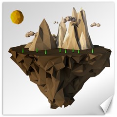 Low Poly Floating Island 3d Render Canvas 20  X 20   by Amaryn4rt