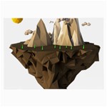 Low Poly Floating Island 3d Render Large Glasses Cloth (2-Side) Front