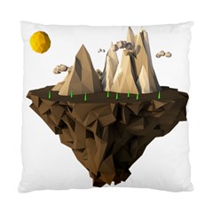 Low Poly Floating Island 3d Render Standard Cushion Case (one Side) by Amaryn4rt