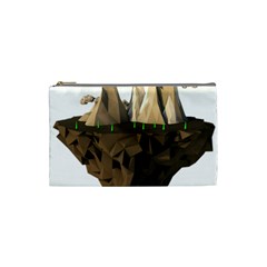 Low Poly Floating Island 3d Render Cosmetic Bag (small)  by Amaryn4rt