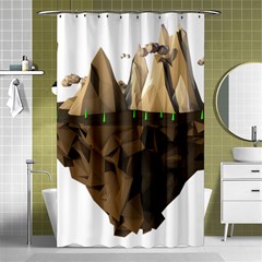 Low Poly Floating Island 3d Render Shower Curtain 48  X 72  (small)  by Amaryn4rt