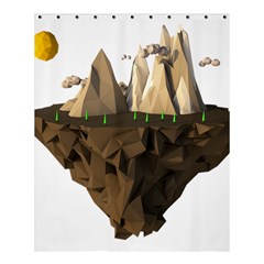 Low Poly Floating Island 3d Render Shower Curtain 60  X 72  (medium)  by Amaryn4rt