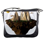 Low Poly Floating Island 3d Render Messenger Bags Front