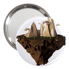 Low Poly Floating Island 3d Render 3  Handbag Mirrors by Amaryn4rt