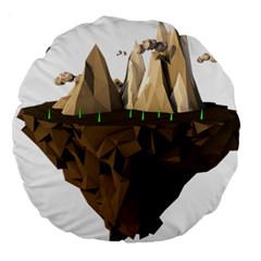 Low Poly Floating Island 3d Render Large 18  Premium Round Cushions by Amaryn4rt