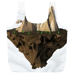 Low Poly Floating Island 3d Render Full Print Recycle Bags (l)  by Amaryn4rt