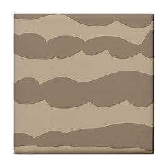 Pattern Wave Beige Brown Tile Coasters by Amaryn4rt