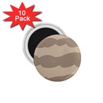 Pattern Wave Beige Brown 1.75  Magnets (10 pack)  Front