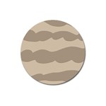 Pattern Wave Beige Brown Magnet 3  (Round) Front