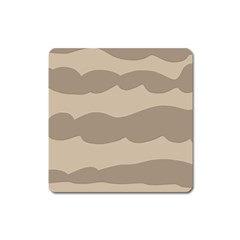 Pattern Wave Beige Brown Square Magnet by Amaryn4rt