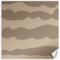 Pattern Wave Beige Brown Canvas 12  X 12   by Amaryn4rt