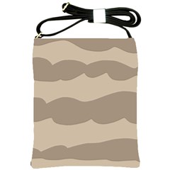 Pattern Wave Beige Brown Shoulder Sling Bags by Amaryn4rt